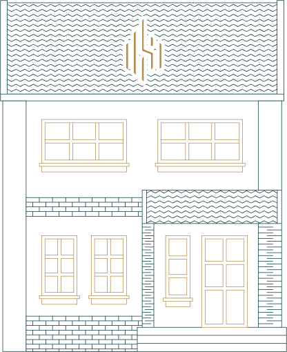Custom illustration of a residential house with foundation repair theme